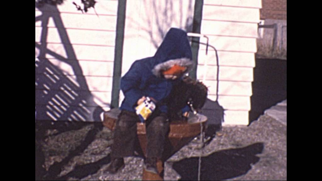 Sheldon Eating Chips in the Back Yard with Peppi the Dog - Fall 1972