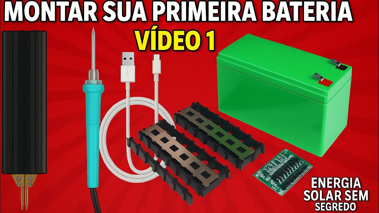 Como Montar Sua Primeira Bateria de Lítio 12,6V – Case, Solda Ponto e Testes com Powerbank [VÍDEO 1]