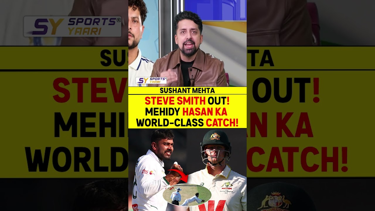 STEVE SMITH OUT! MEHIDY HASAN MIRAZ KA WORLD-CLASS CATCH! #stevesmith #mehidyhasanmiraz #banvsaus