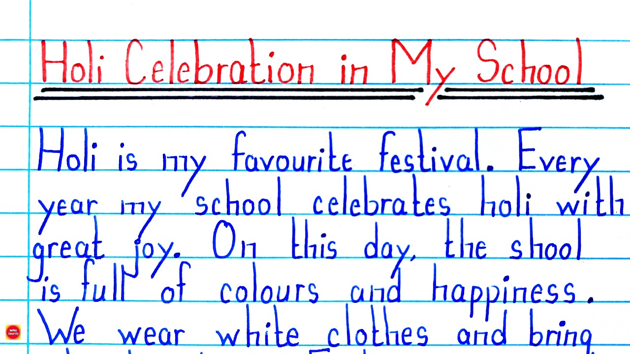 Holi Celebration in My School Essay in English | Safe and eco-friendly Holi celebration 2026