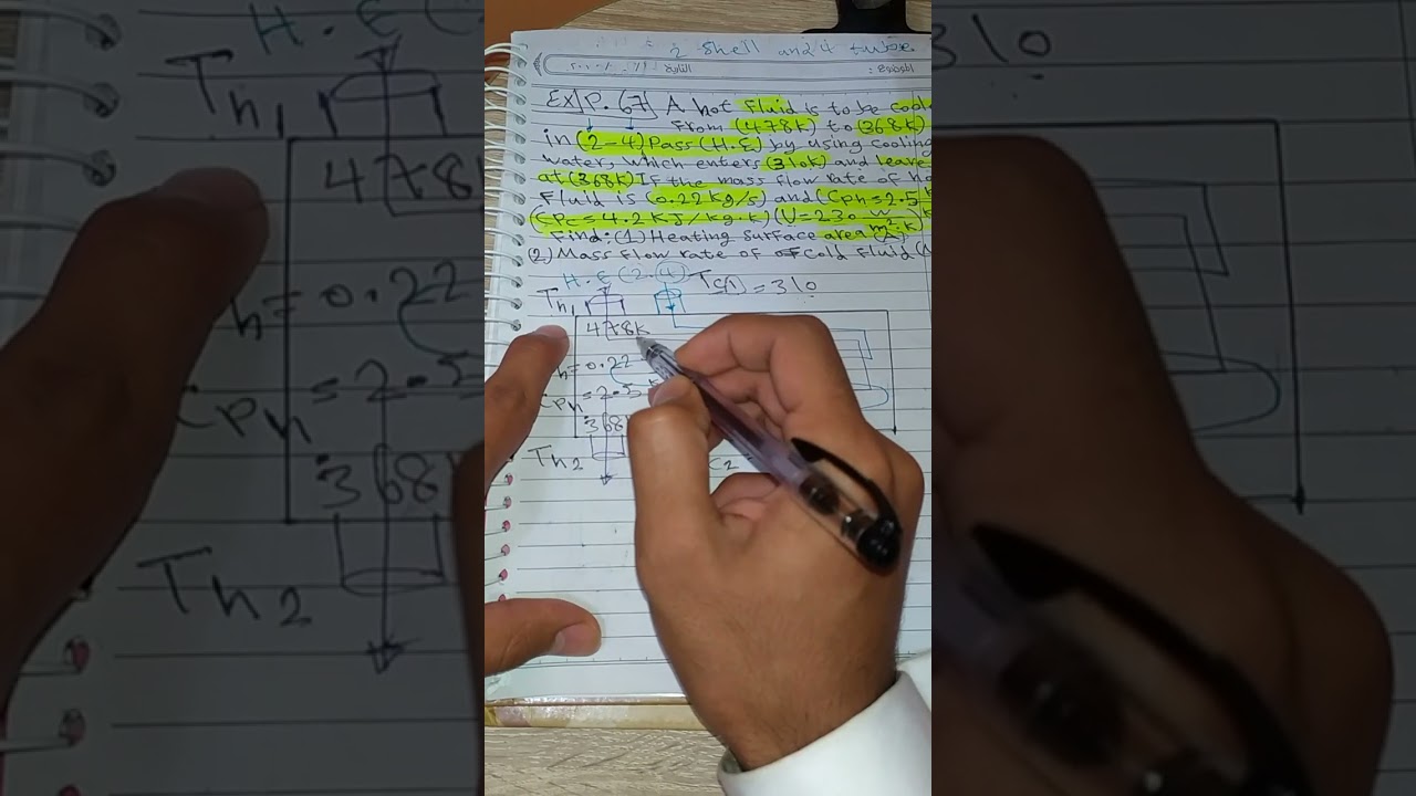 21) حل مسائل صفحة 67 للمخطط البياني للمبادل الحراري {تشغيل الوحدات الحرارية}