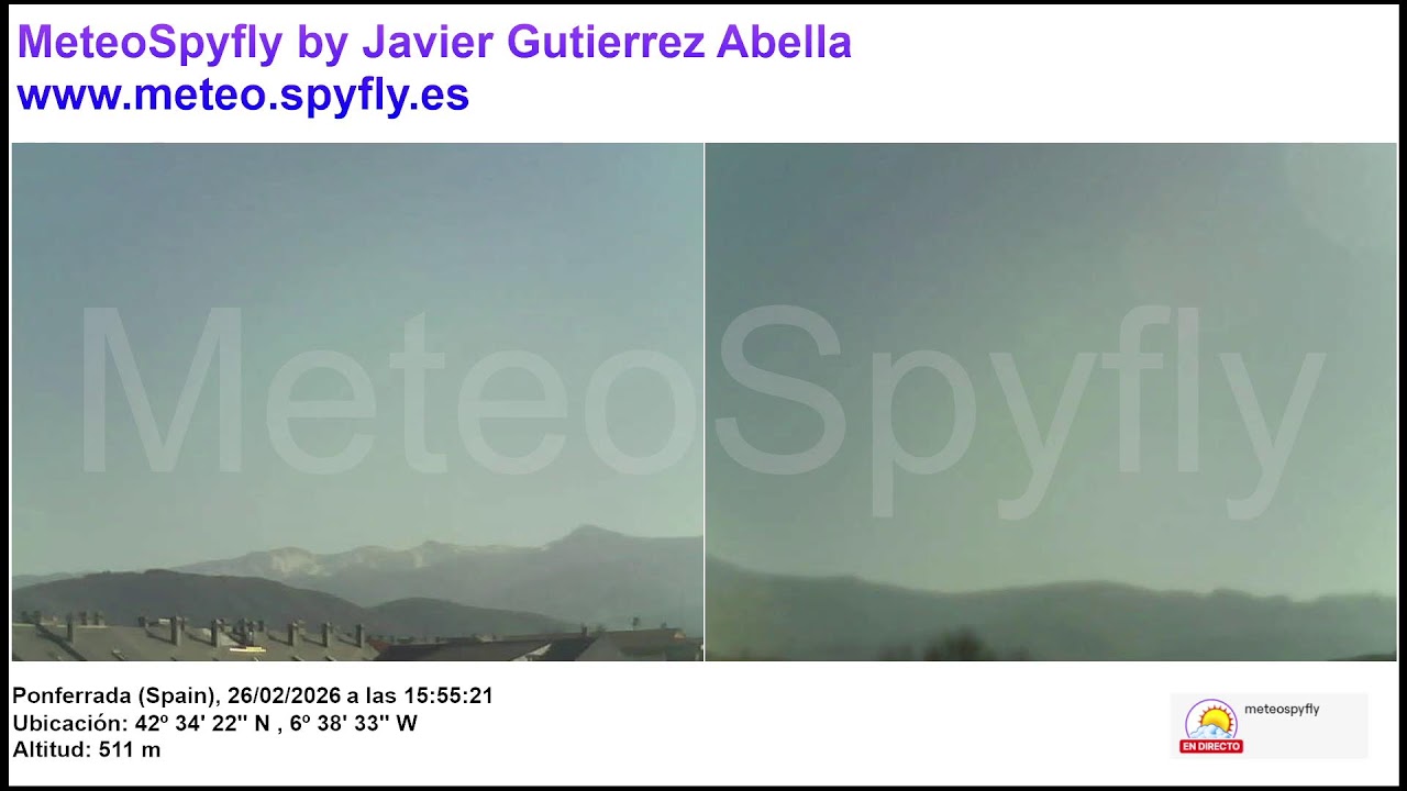 Directo Ponferrada (El Bierzo) - Meteo Spyfly by Javier Gutierrez Abella [WEBCAM LIVE]