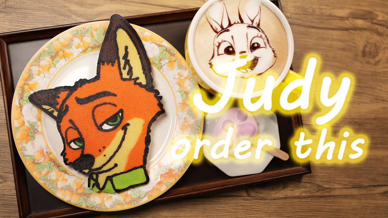 Zootopia 2 Judy Nick pancake coffee art