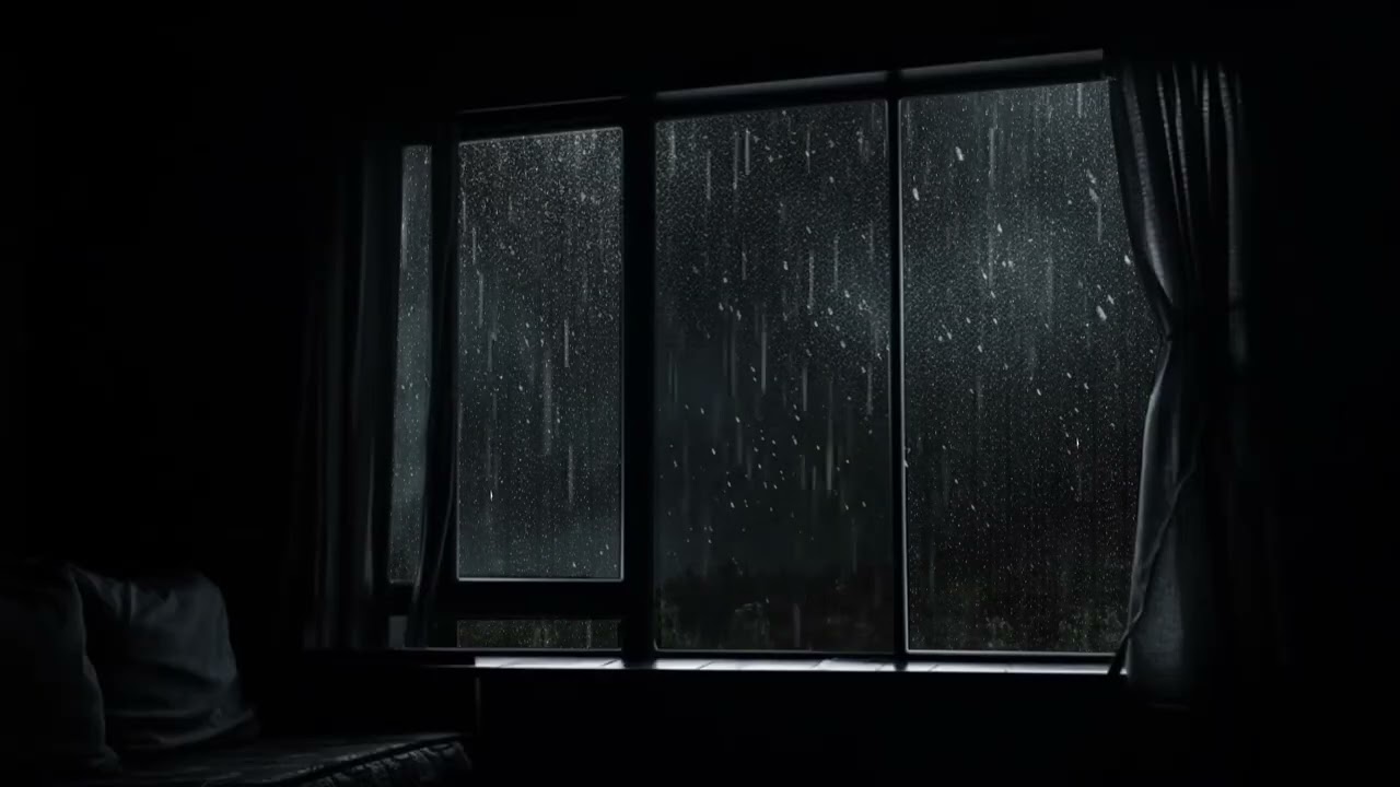 Rain Sound on Glass with Thunder  Peaceful Ambience for Sleep & Focus