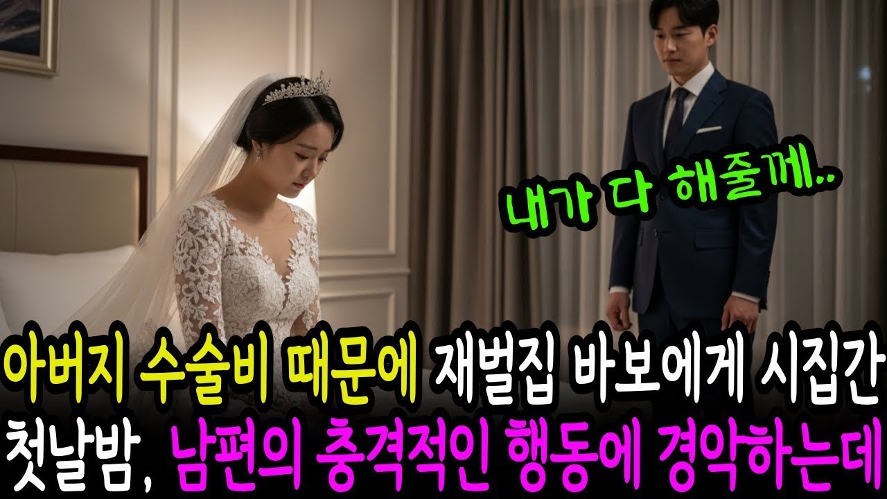 아버지 수술비 때문에 재벌집 바보에게 시집간 첫날밤, 남편의 충격적인 행동에 경악하는데...(감동사연)