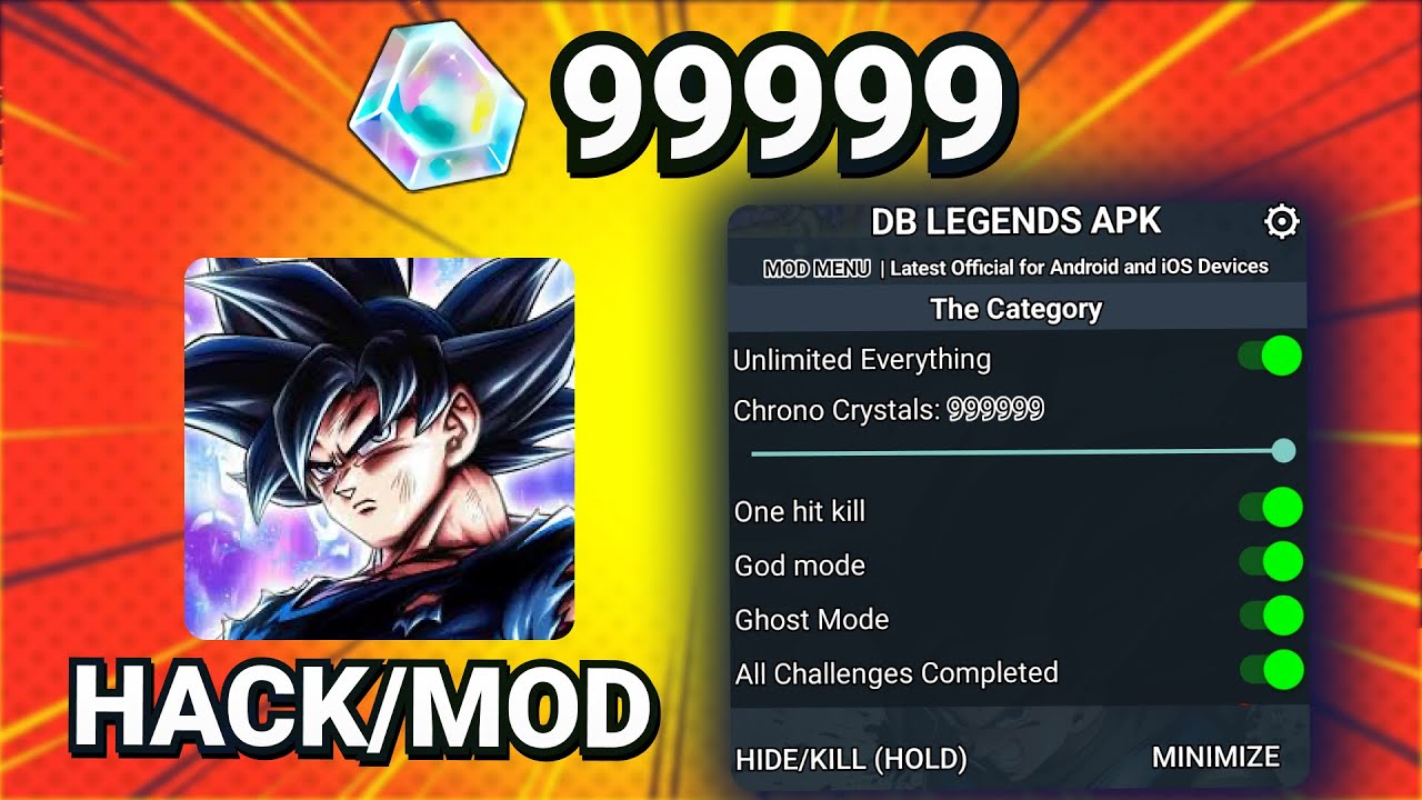 DB Legends MOD MENU 2026 | Unlimited Chrono Crystals, God Mode & Guaranteed Sparking (Android/iOS)