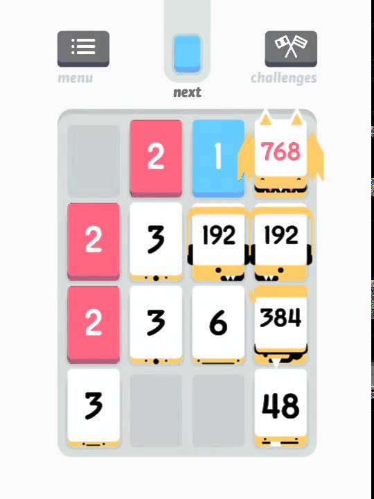 82k at Threes!, complete game capture