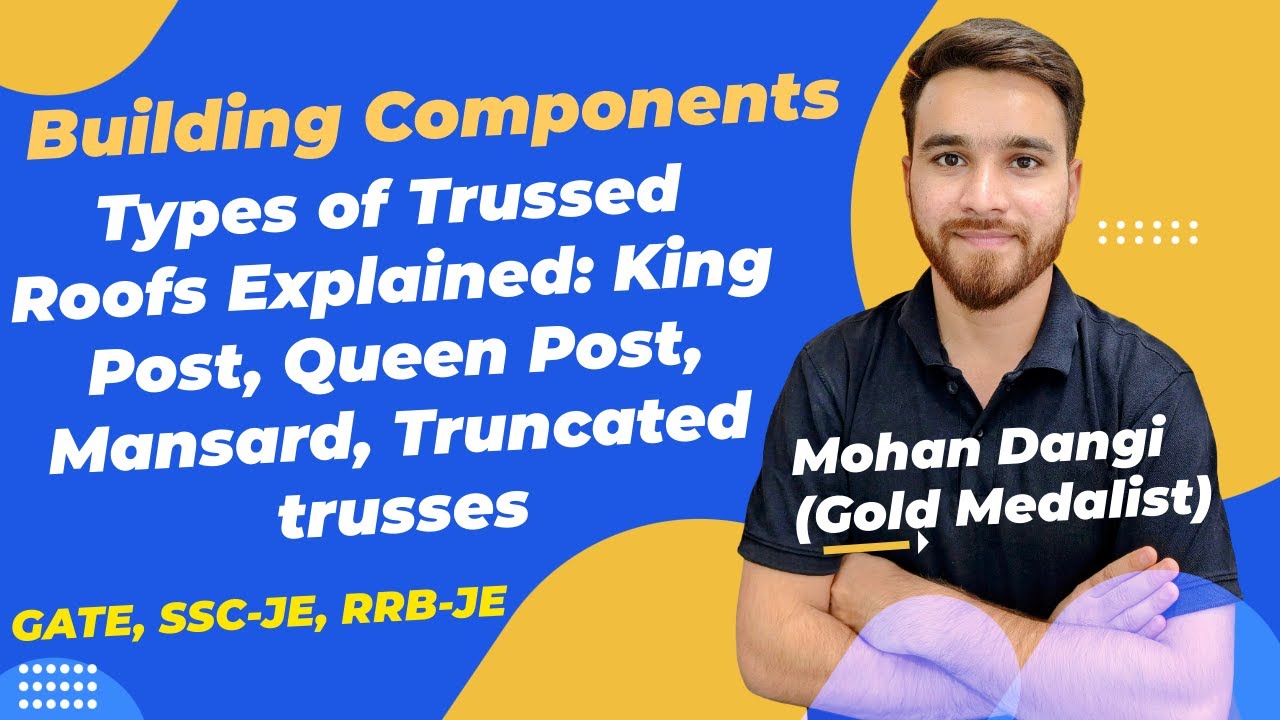 Types of Trussed Roofs Explained: King Post, Queen Post, Mansard, Truncated trusses | Mohan Dangi