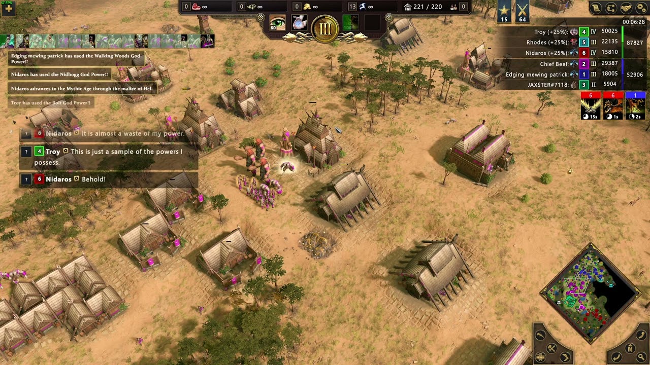 Age Of Mythology Retold : Extreme Bots 3v3 (Loki+Loki+Set vs Hades+Loki+Zeus)
