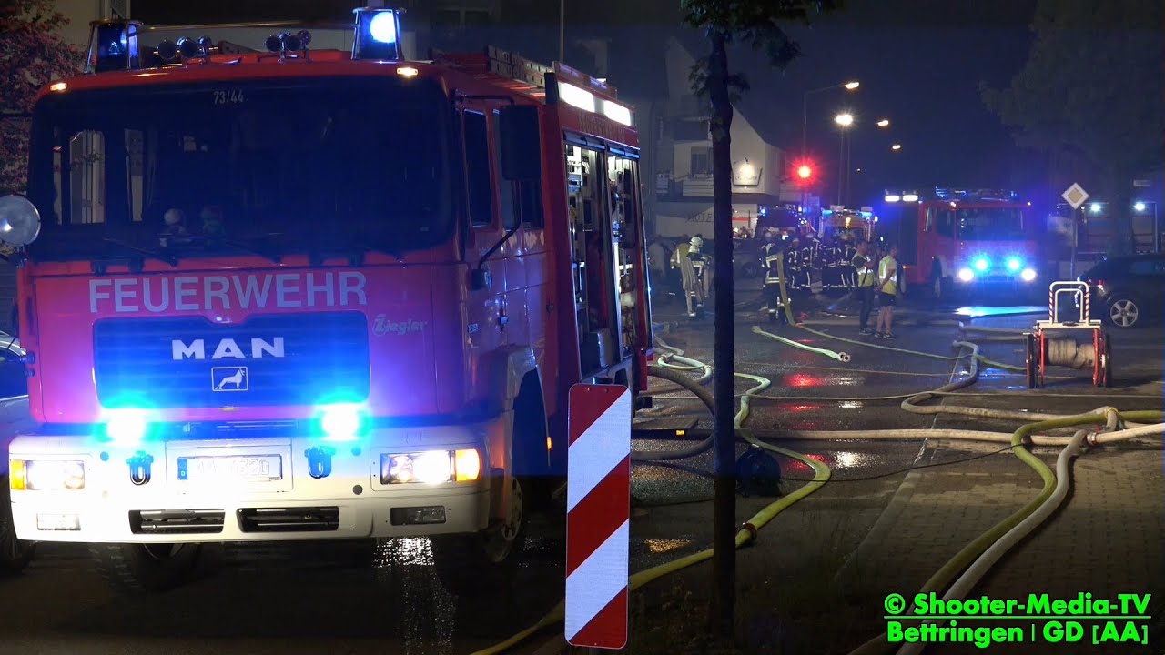 + 13. BRAND DURCH BRANDSTIFTER IN BETTRINGEN + [Weiterer Einsatz - Feuer im Holzbetrieb]  - [E]
