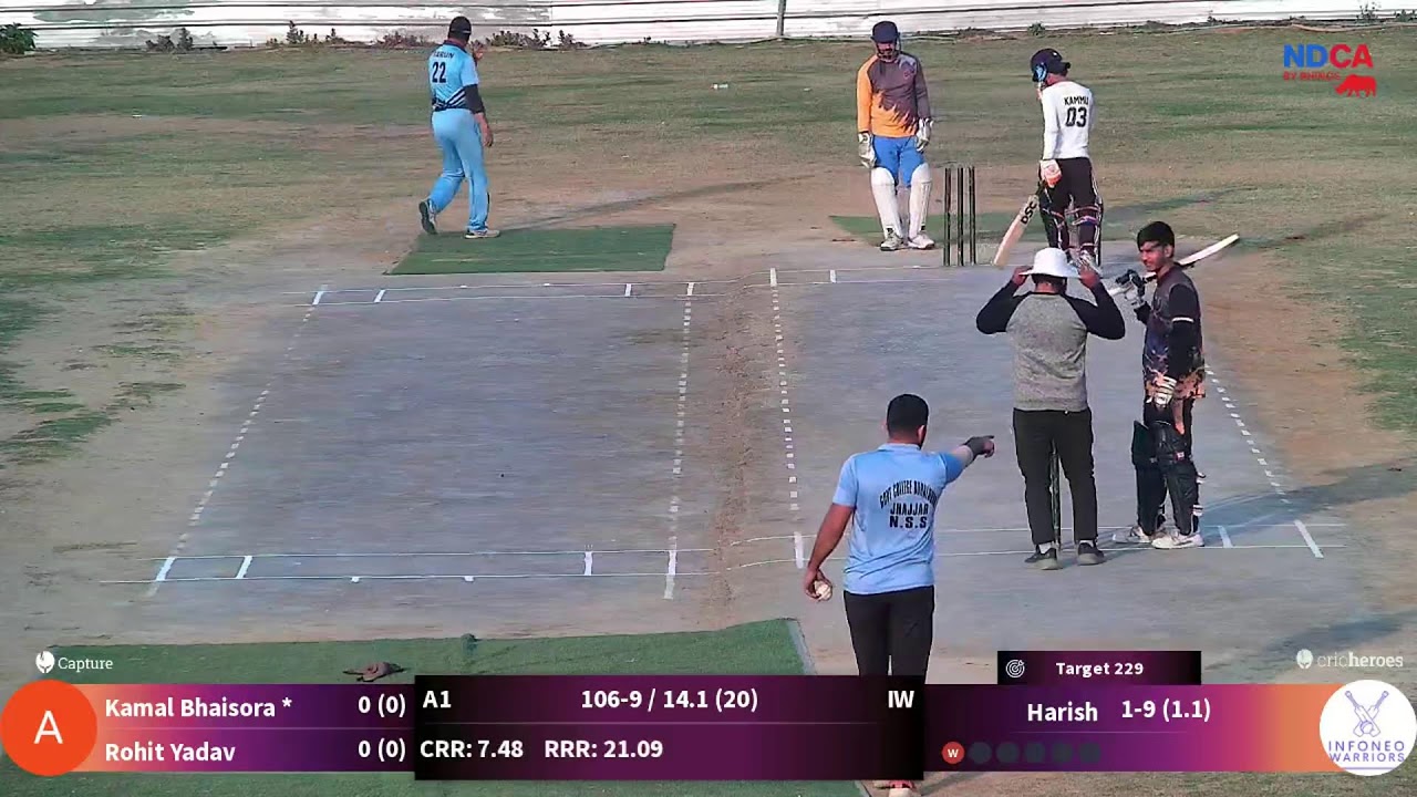 INFONEO Warriors vs ADSTRA 11 live cricket match | 07-Feb-26 02:06 PM 20 live - NDCA individual mat