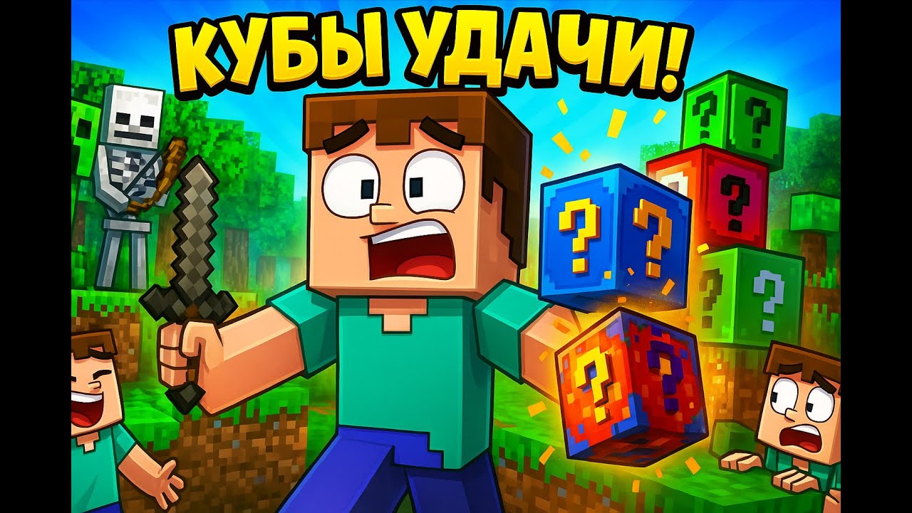 Каждые 5 минут — КУБ УДАЧИ! 😱 Minecraft Выживание с модами #1
