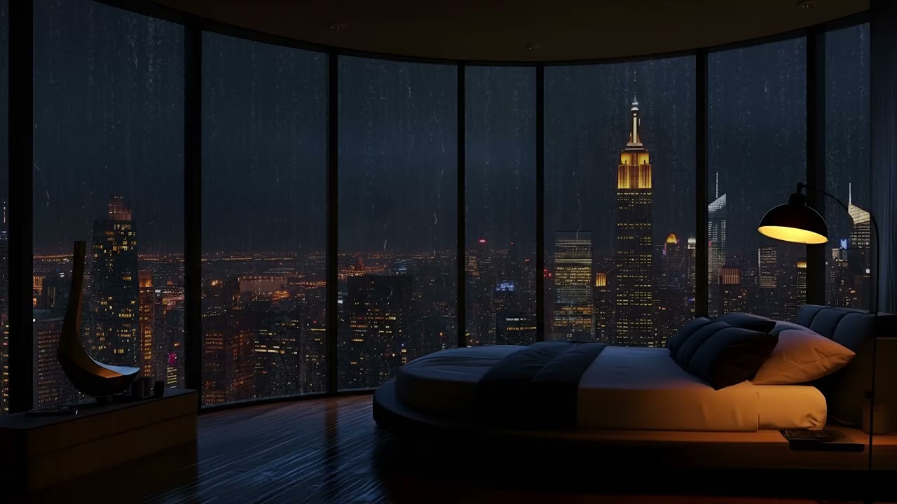 Soft Creamy White Sounds with Light Thunder in a Warm Bedroom Space for Stress Relief Calm Mind Now!