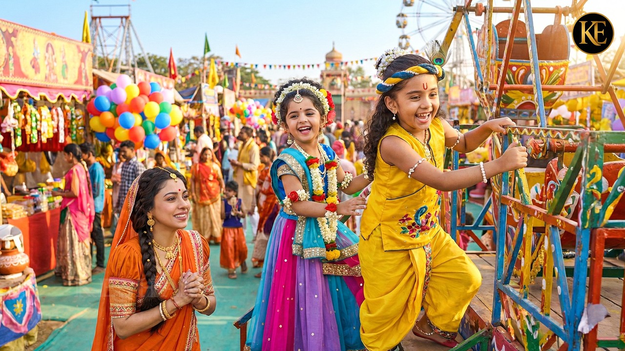 जब मैया ने कान्हा और राधा को मेले में झूला झुलाया || मैया यशोदा का नंदलाला ||  YMKN