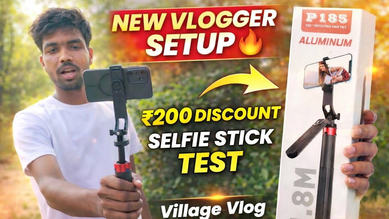 Best Selfie Stick for Vlogging 🔥 | P185 Selfie Stick Test | New Vlogger Setup 