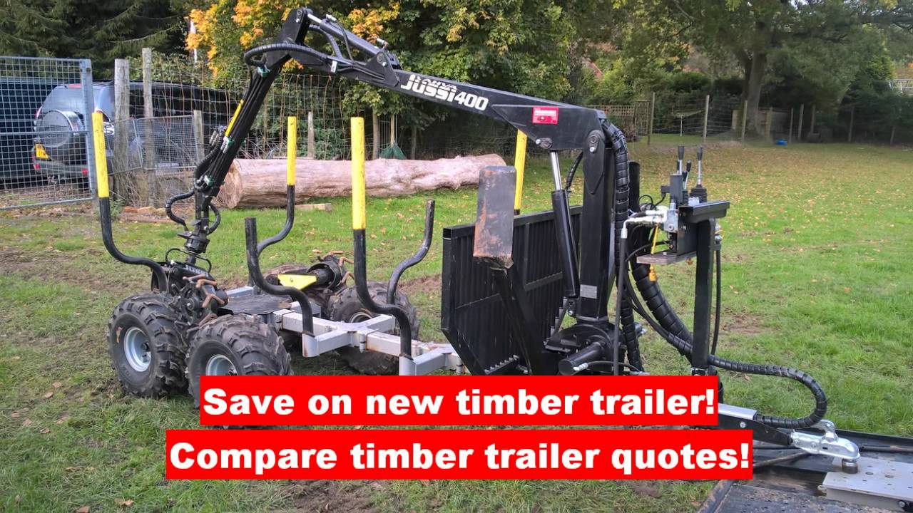 timber trailer with crane - timber trailer with crane