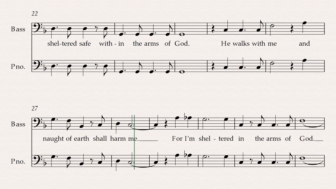 Sheltered In The Arms Of God SATB I Bass Part I Lyrics & Notes
