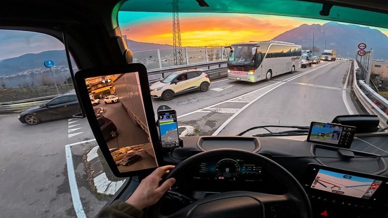 ​STRESSFUL DRIVING 😱 New Mercedes Actros in Italy's Narrowest Streets 🇮🇹 | POV ASMR 4K 