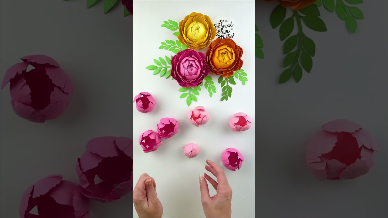 Paper Peony Tutorial, Paper Flower Template, Floral Flair Studio, Fall Decor 