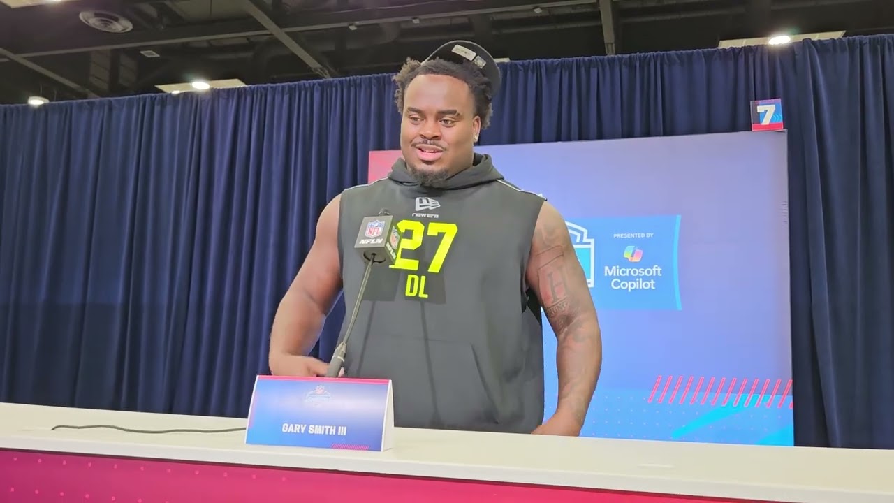 Raiders and Chiefs Prospect, DL Gary Smith III of UCLA, Speaks at Combine