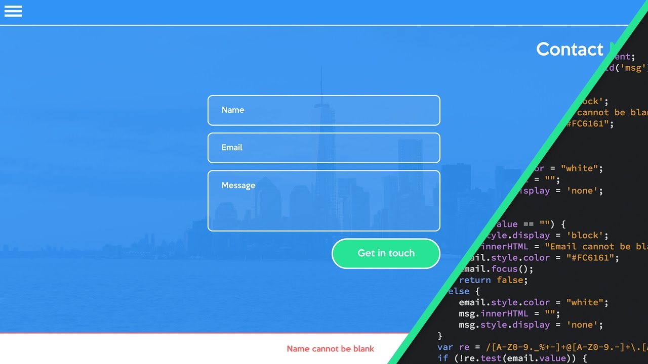Web Design Speed art + Speed Code - Contact Form (With Javascript Validation)