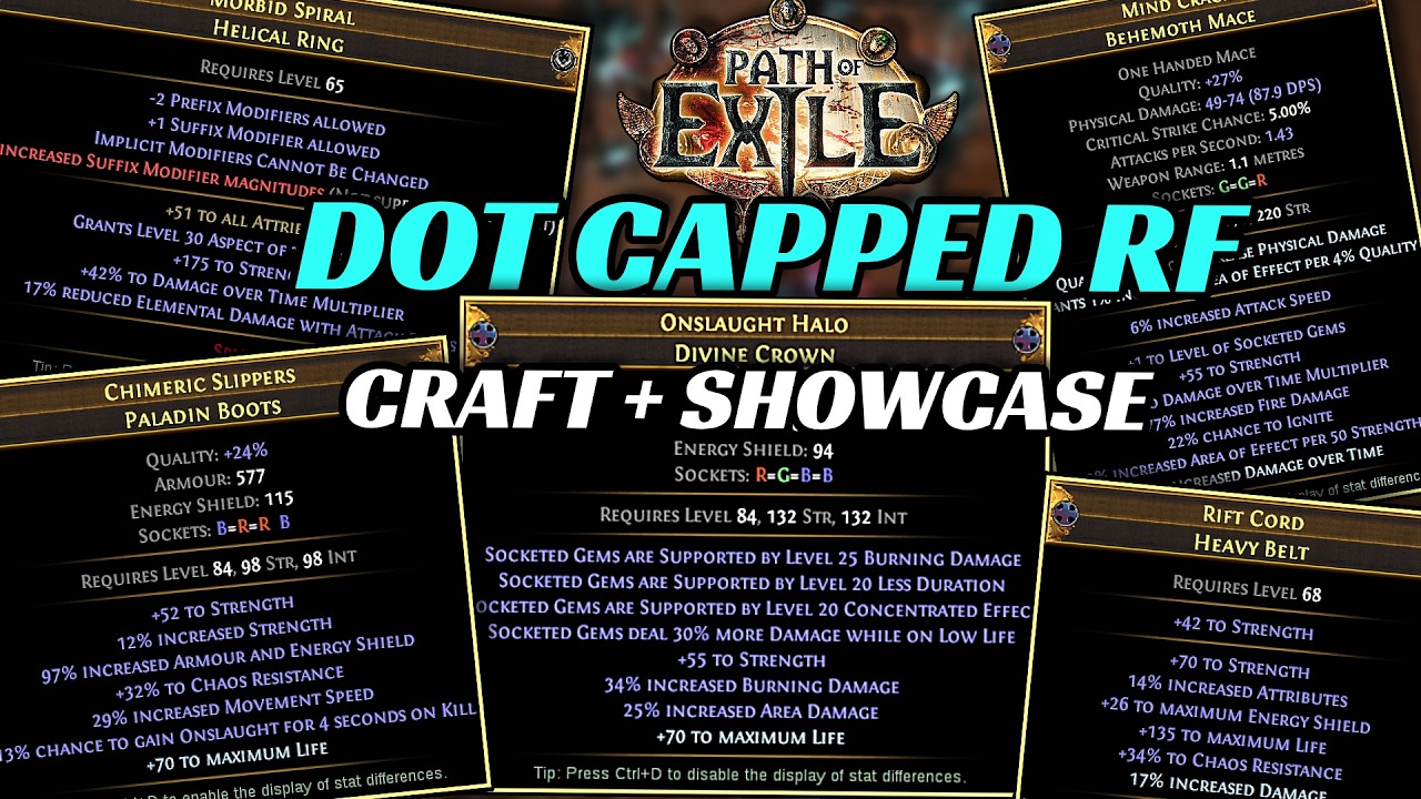 DoT cap scion righteous fire (no vaal rf) crafting + showcase. Any-league viable | Path of exile