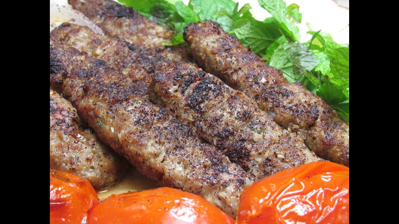 Ground beef kabob  كباب عراقي بالفرن بطريقه المطاعم مع حمص بطحينه