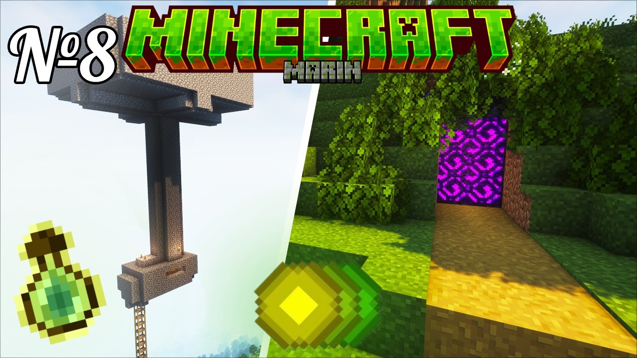 №8|Ферма опыта🟢🔨| Выживание в майнкрафте. Марин Minecraft.