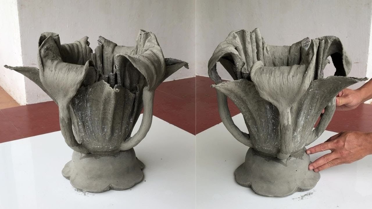 WOW - Amazing - Unique creative plant pot design - Cement and Rags - Garden decoration