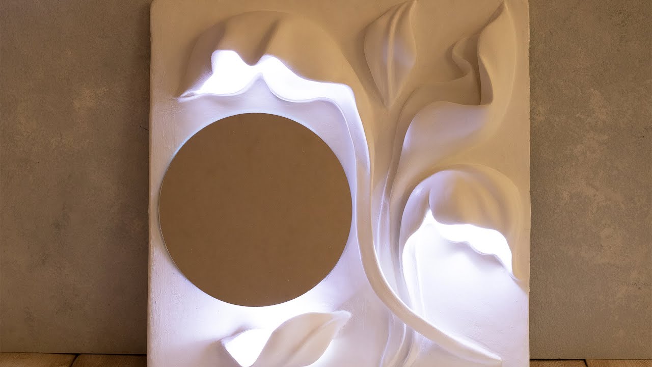 DIY PLASTER WALL ART/High-relief Sculpture with lights/Home Decoration