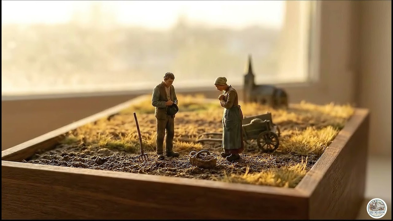Golden Hour Gratitude ✨ Living Diorama with Millet's 'The Angelus' (Visual Healing)