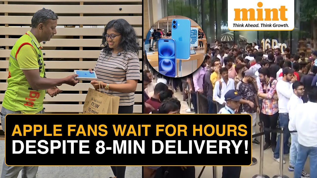 As iPhone 16 Goes On Sale, Apple Fans Queue Up For Hours Though Blinkit Delivers In 8 Minutes!