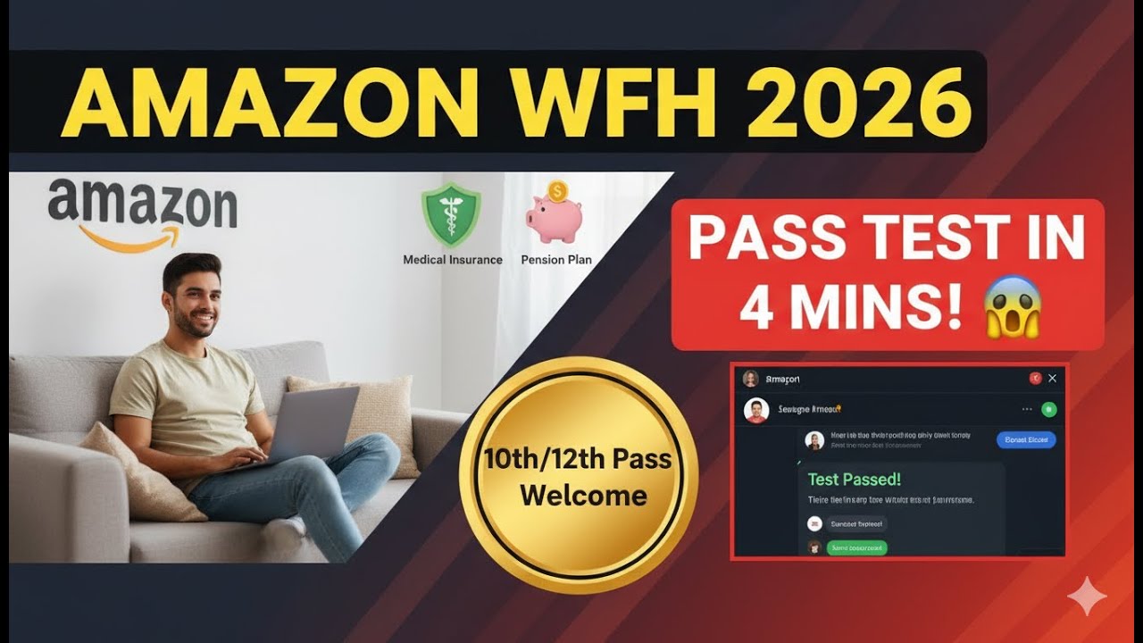Amazon Remote Jobs 2026 Apply Now! 🏠 10th12th Pass  Live Assessment Test Hack Pass in 2 Mins 🚀