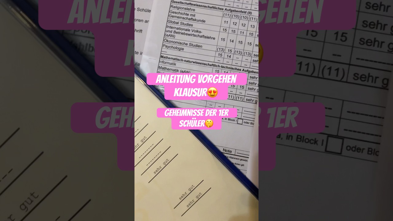VORGEHEN KLAUSUR📝 #shorts #besserenoten #klausuren #abitur #pr&uuml;fungsangst