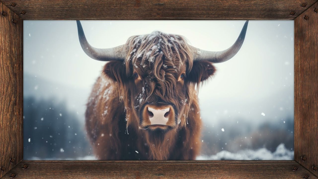 Framed TV Art - Highland Cattle