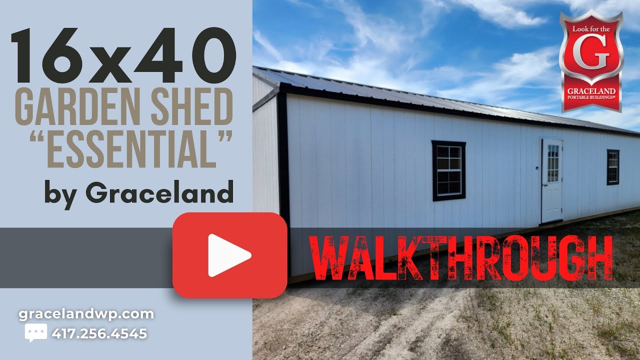 (SOLD!) WALKTHRU 🔎16x40 Shed by Graceland 👍