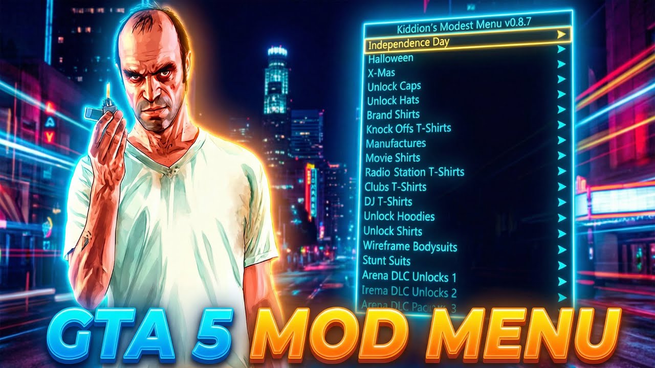 [НОВИНКА] Мод-меню для GTA 5 на ПК (2025) / Бесплатные читы, взлом денег и онлайн-моды для Kiddions