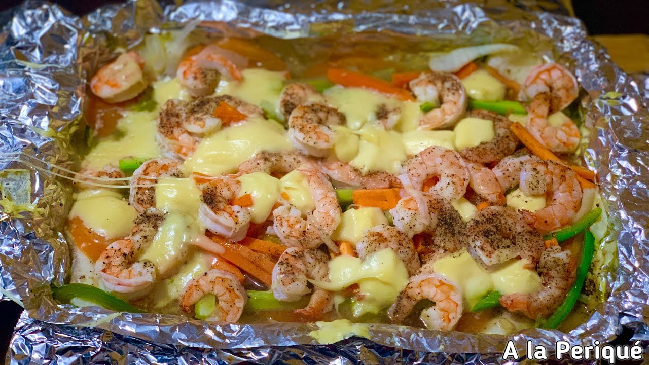 Filete de pescado empapelado con camarón y verduras.😋 / Cocinando A la Periqué