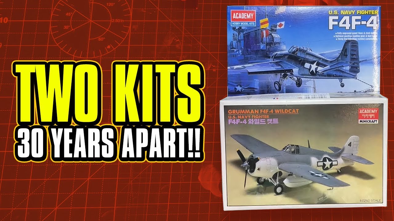 Academy MiniCraft Grumman F4F-4 Wildcat Review - 2 Model Kits 30 Years Apart
