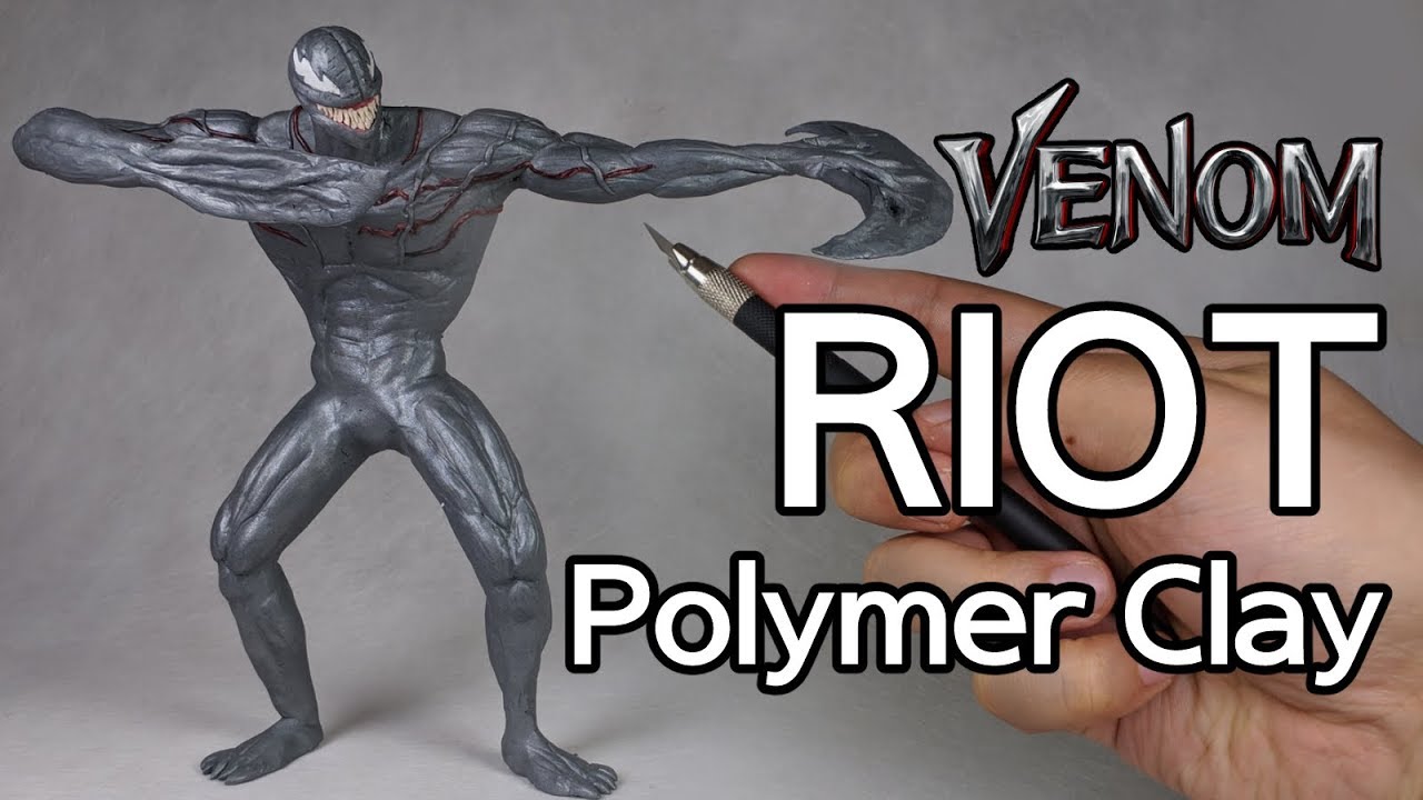 Riot(Venom,2018) Polymer Clay Tutorial(How to Make Polymer Clay Figure)
