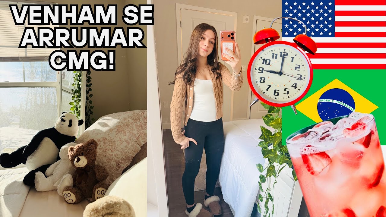 GRWM conversando + Starbucks antes da escola 🇺🇸🇧🇷