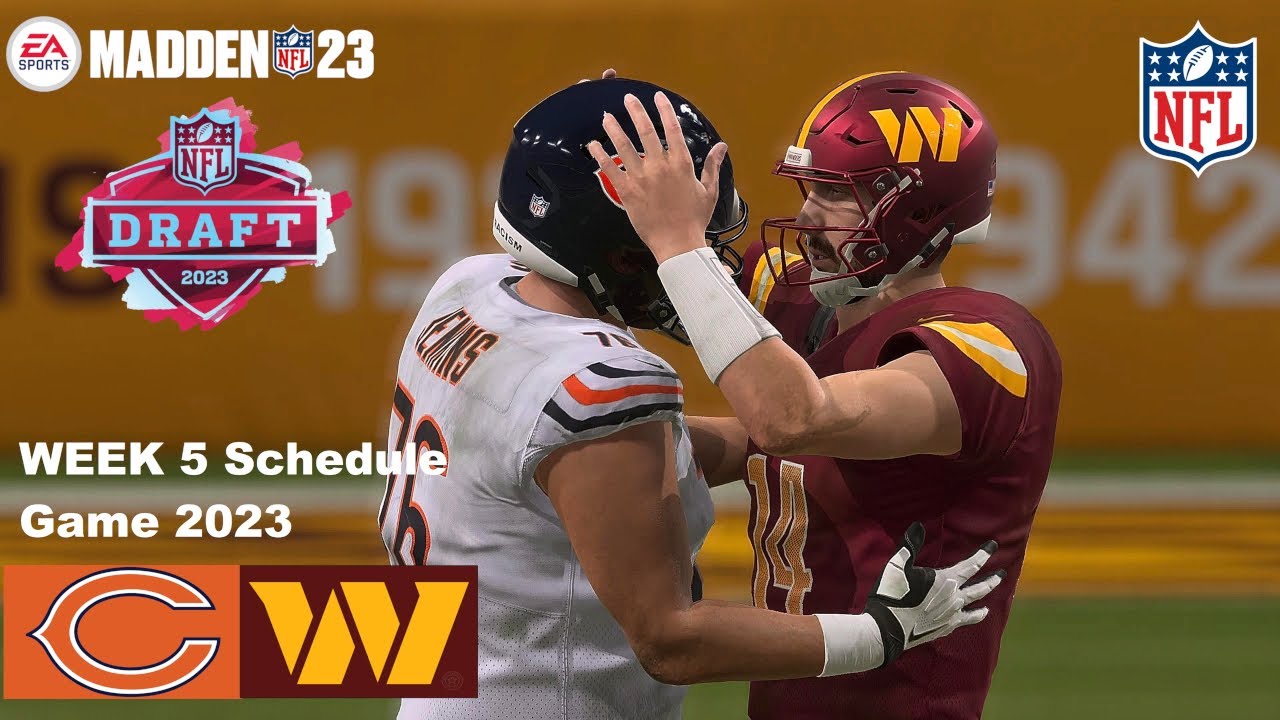 Madden 23 Darnell Wright Bears vs Commanders Week 5 2023 (Madden 24 Updated Rosters) PS5 4k GamePlay