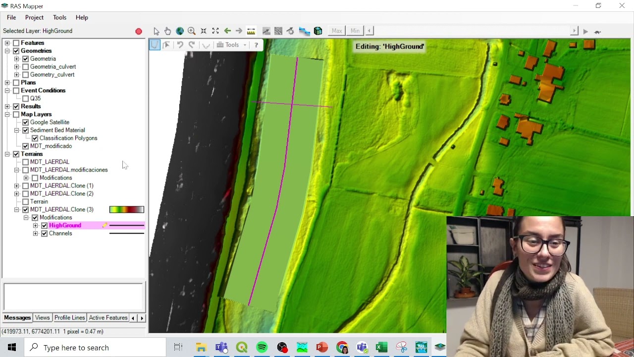 Overlap terrain modification HEC RAS