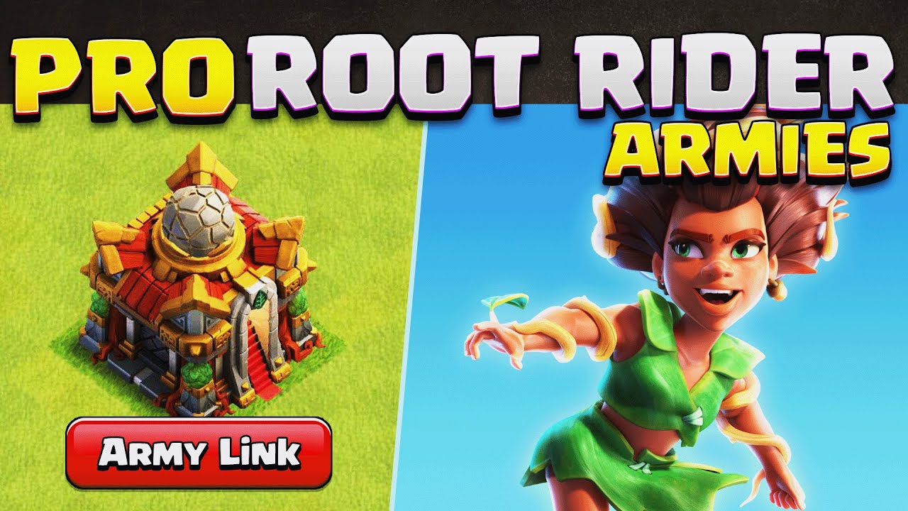 3 SIMPLE Root Rider Armies For The Win 🔥 Best TH16 Root Rider Attacks + Link