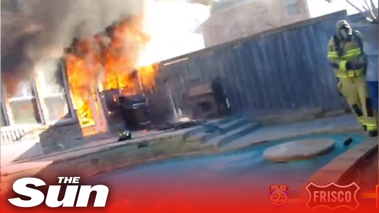 Hero cops and firefighters rescue teen from burning home