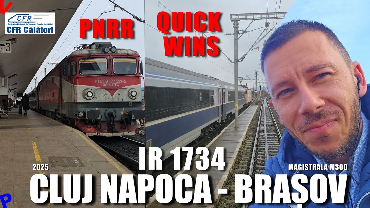 Cluj Napoca - Brasov | Calatorim cu trenul IR 1734 si vedem Stadiul lucrarilor in 2025