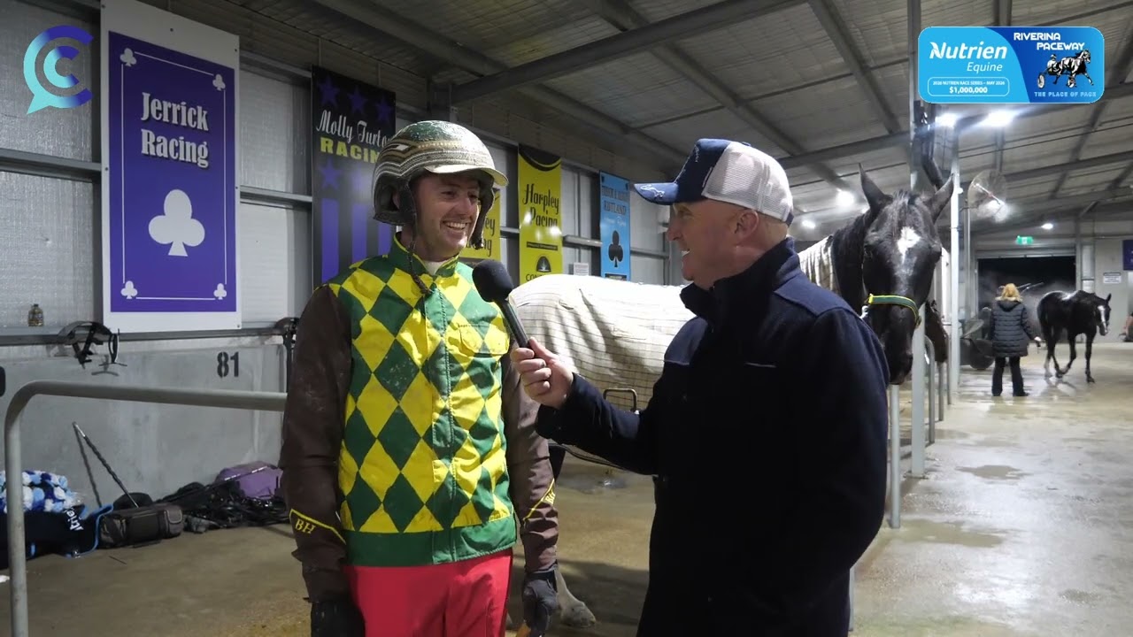 CC with Brad Hewitt at the Riverina Paceway Nutrien Race Series