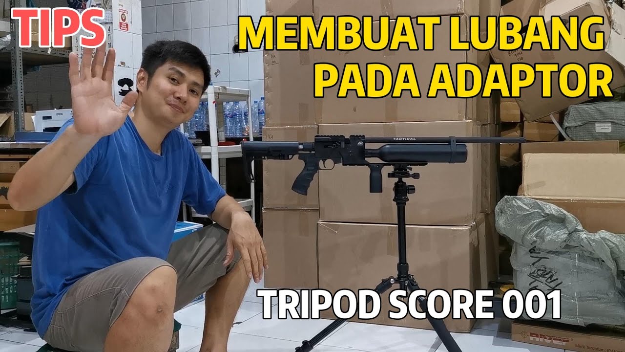 TIPS Membuat lubang pada adaptor TRIPOD ke senapan | bisa ke tripod apapun | PCP tactical #tactical