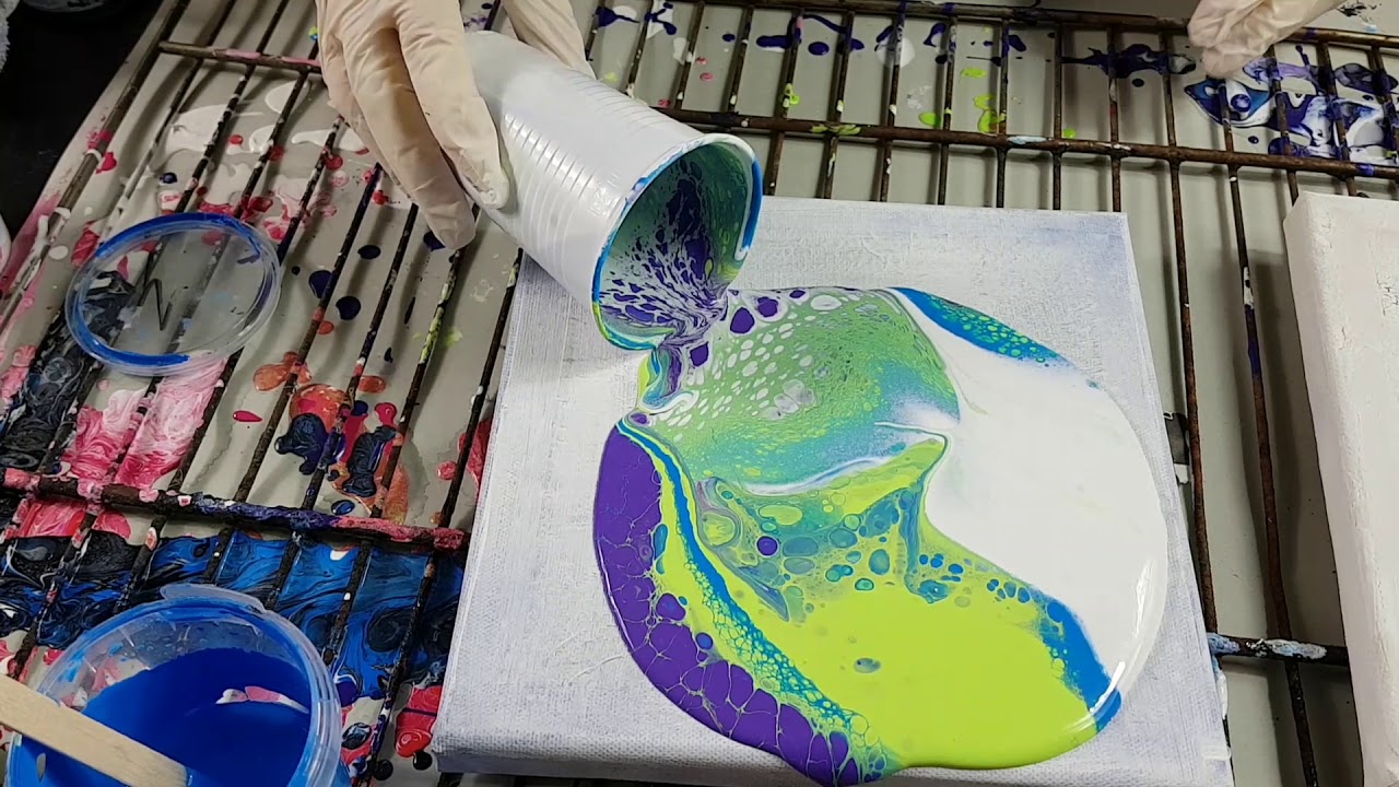 Acrylic Pouring Flip Cup Swipe Demonstration -  Acrylfarbe Flie&szlig;technik #5 - Tanja Hausmann Art
