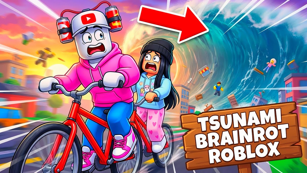 MA COPINE  S'ECHAPPE DE TSUNAMI BRAINROT A VELO !